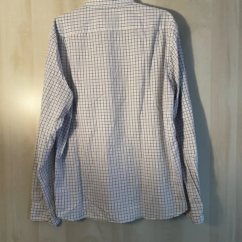 J. Crew long sleeve slim pink blue and white shirt, size XL‎
